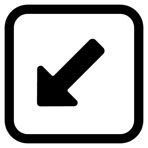 Down Left Arrow High Contrast Emoji from Fluent Emoji High Contrast Set