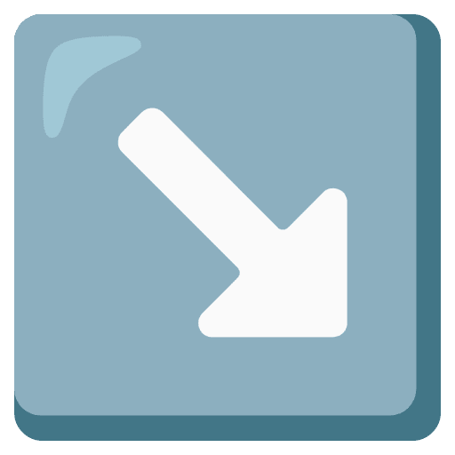 Down Right Arrow Emoji from Noto Emoji Set