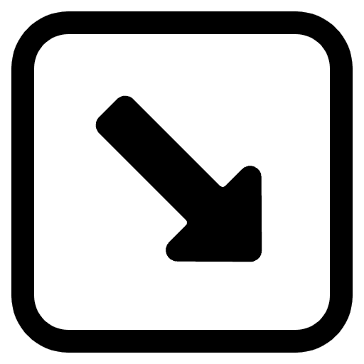 Down Right Arrow High Contrast Emoji from Fluent Emoji High Contrast Set