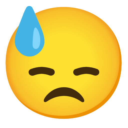 Downcast Face With Sweat Emoji from Noto Emojis Set