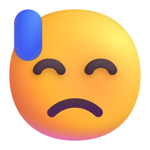Downcast Face With Sweat Color Emoji from Fluent Emoji Color Set