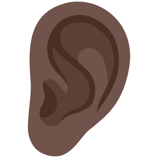 Ear Dark Skin Tone Emoji from Noto Emojis Set
