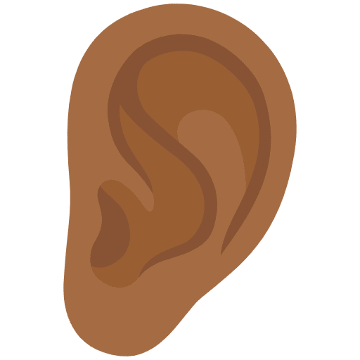 Ear Medium Dark Skin Tone Emoji from Noto Emojis Set