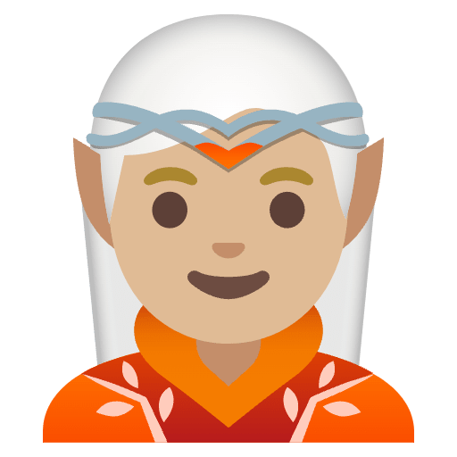 Elf Medium Light Skin Tone Emoji from Noto Emojis Set