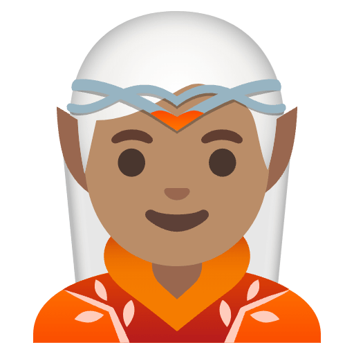 Elf Medium Skin Tone Emoji from Noto Emojis Set