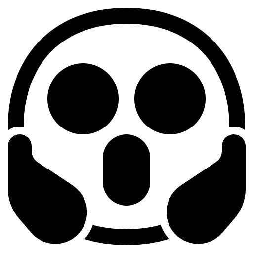Face Screaming In Fear High Contrast Emoji from Fluent Emoji High Contrast Set