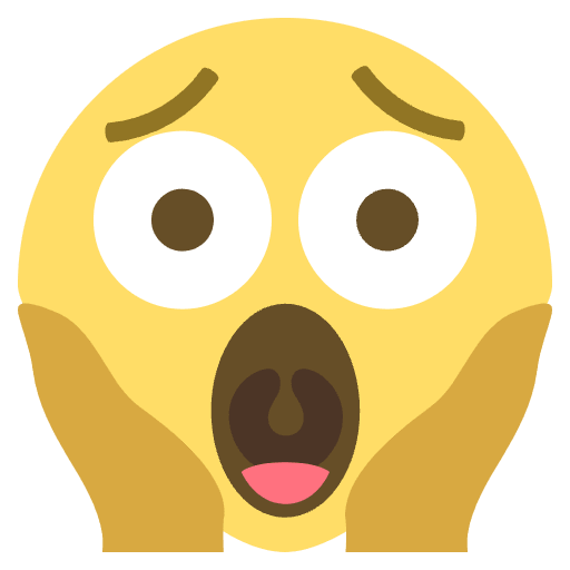 Face Screaming In Fear Emoji from EmojiTwo Colors Set