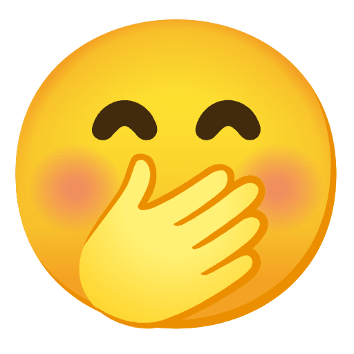 Face With Hand Over Mouth Emoji from Noto Emojis Set