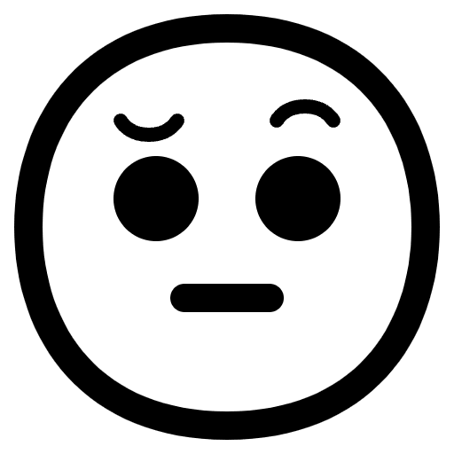 Face With Raised Eyebrow High Contrast Emoji from Fluent Emoji High Contrast Set