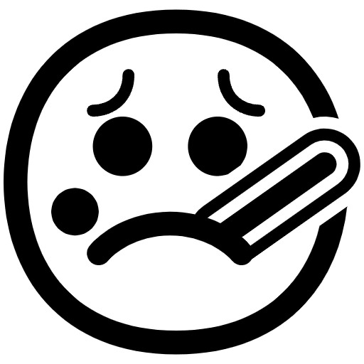 Face With Thermometer High Contrast Emoji from Fluent Emoji High Contrast Set