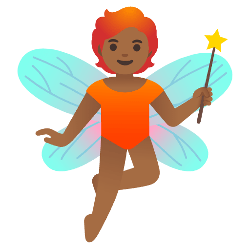 Fairy Medium Dark Skin Tone Element from Noto Emojis Set