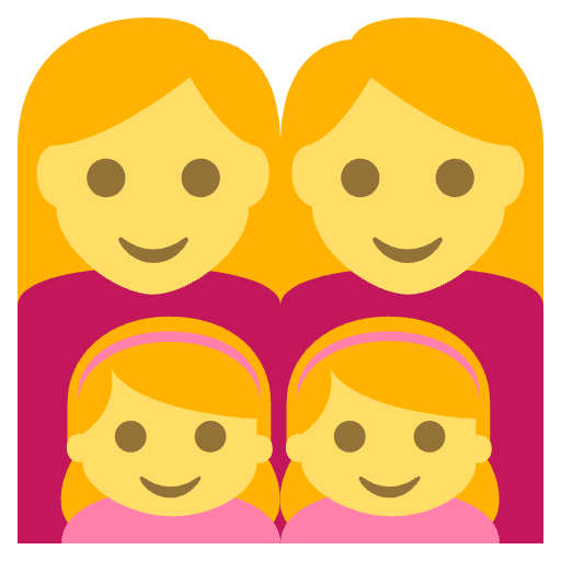 Family Womanwomangirlgirl Emoji from EmojiTwo Colors Set