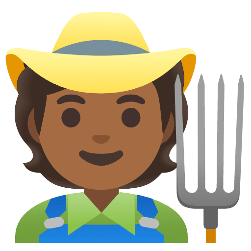 Farmer Medium Dark Skin Tone Emoji from Noto Emojis Set