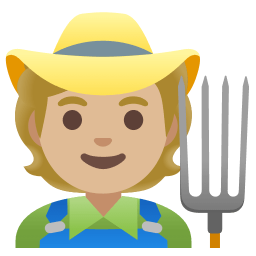 Farmer Medium Light Skin Tone Element from Noto Emojis Set