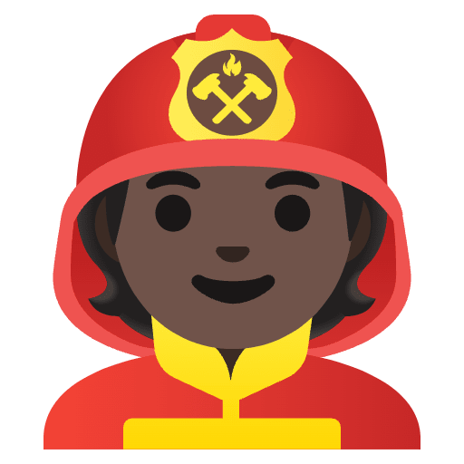 Firefighter Dark Skin Tone Element from Noto Emojis Set