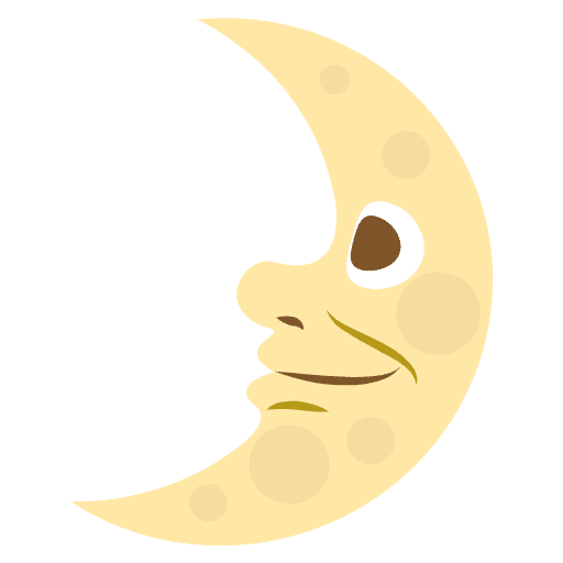 First Quarter Moon Face Emoji from EmojiTwo Colors Set