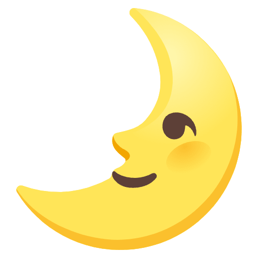 First Quarter Moon Face Emoji from Noto Emoji Set