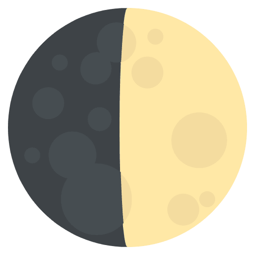 First Quarter Moon Emoji from EmojiTwo Colors Set