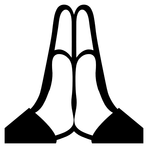 Folded Hands Emoji from EmojiTwo Black Set