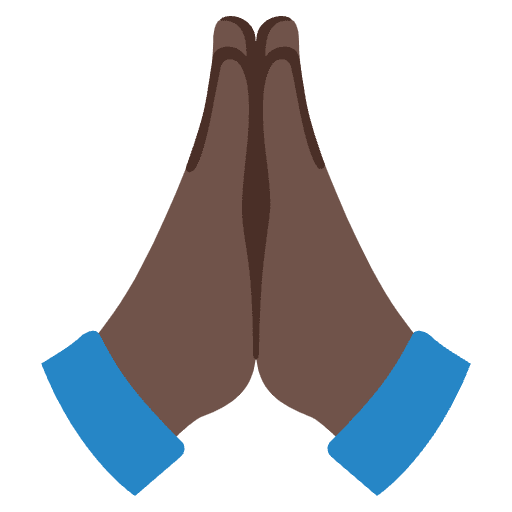 Folded Hands Dark Skin Tone Emoji from Noto Emoji Set