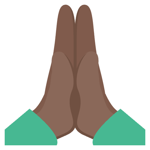 Folded Hands Dark Skin Tone Element from EmojiTwo Colors Set