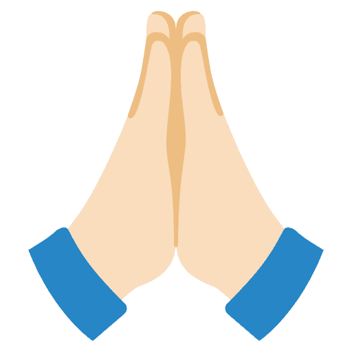 Folded Hands Light Skin Tone Emoji from Noto Emojis Set