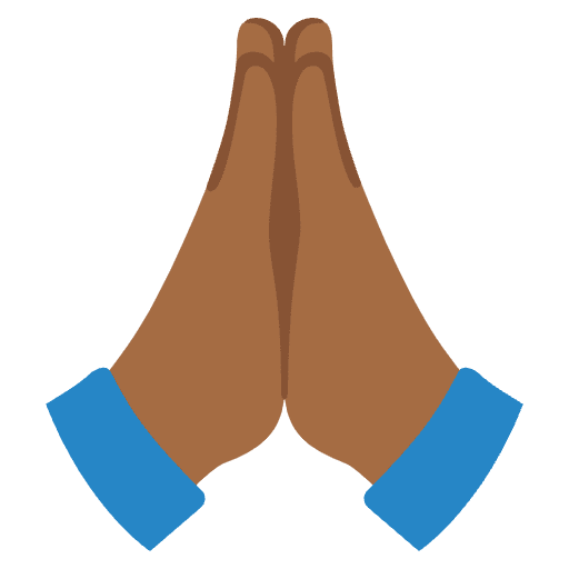 Folded Hands Medium Dark Skin Tone Element from Noto Emojis Set