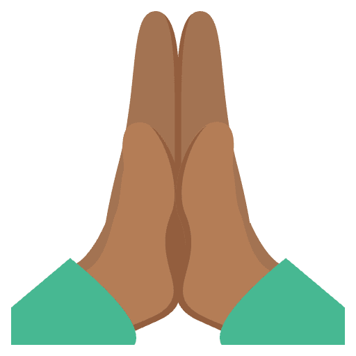 Folded Hands Medium Dark Skin Tone Element from EmojiTwo Colors Set