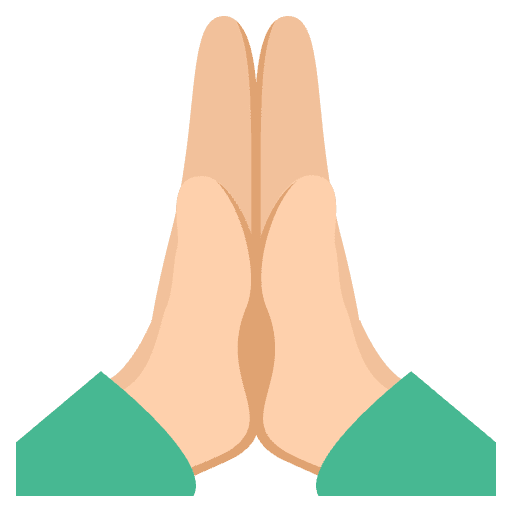 Folded Hands Medium Light Skin Tone Emoji from EmojiTwo Colors Set