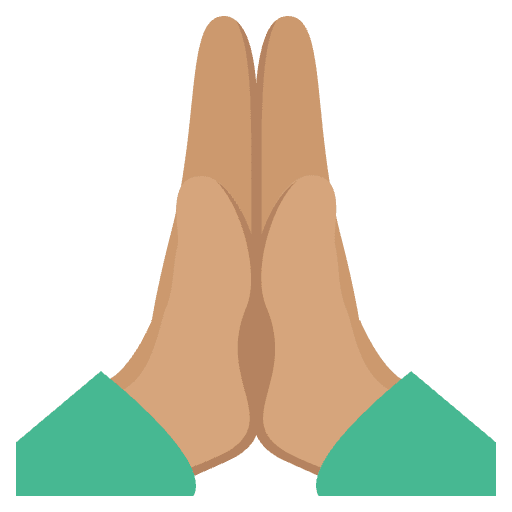 Folded Hands Medium Skin Tone Emoji from EmojiTwo Colors Set