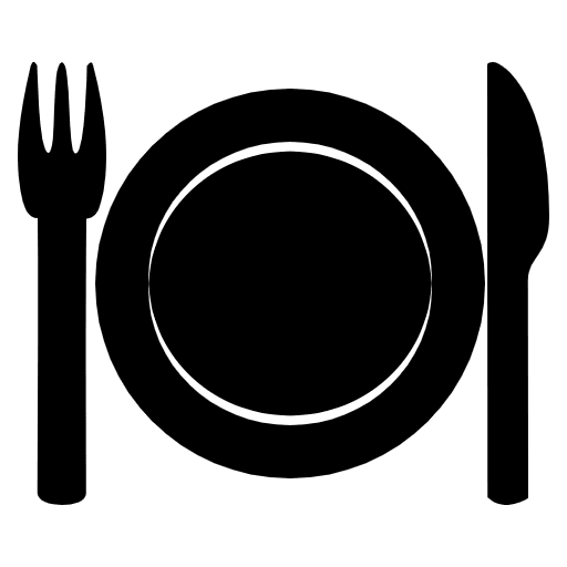 Fork And Knife With Plate Emoji from EmojiTwo Black Set