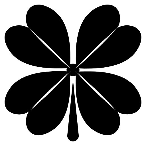 Four Leaf Clover Emoji from EmojiTwo Black Set