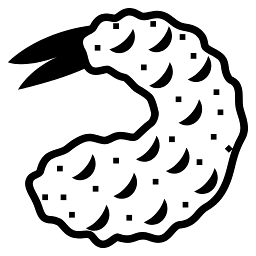 Fried Shrimp Emoji from EmojiTwo Black Set