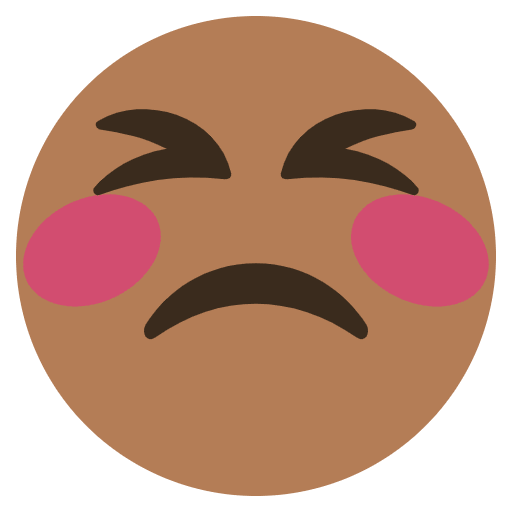 Frustrated Face Emoji Element from EmojiTwo Colors Set