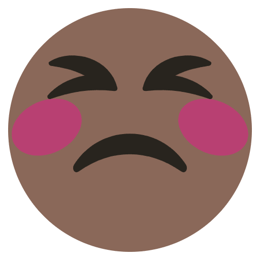 Frustrated Face Element from EmojiTwo Colors Set
