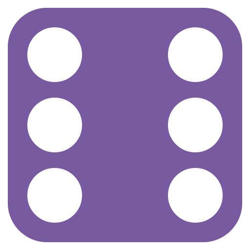 Game Die 6 Emoji from EmojiTwo Colors Set