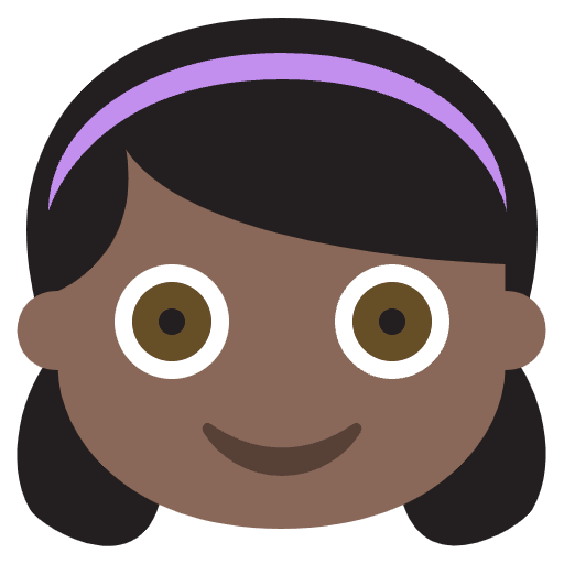 Girl Dark Skin Tone Emoji from EmojiTwo Colors Set