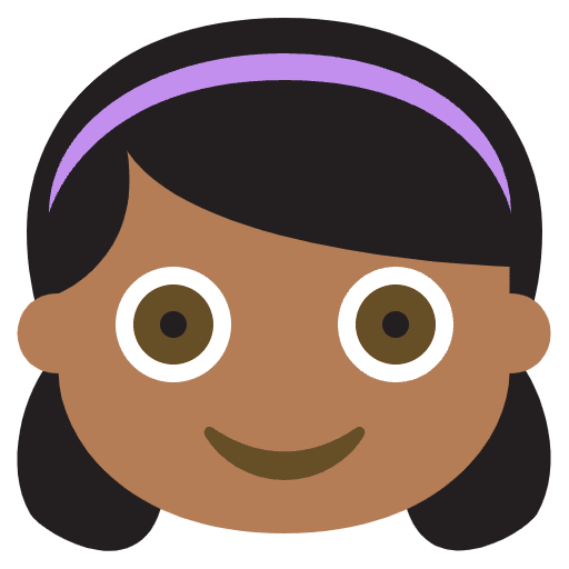 Girl Medium Dark Skin Tone Emoji from EmojiTwo Colors Set
