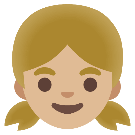 Girl Medium Light Skin Tone Emoji from Noto Emojis Set