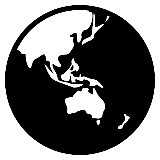 Globe Showing Asia Australia Emoji from EmojiTwo Black Set