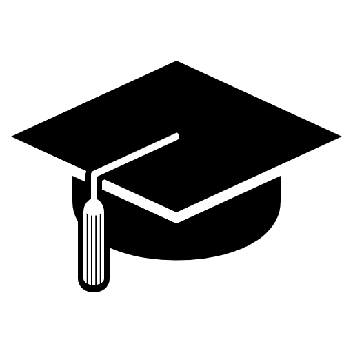 Graduation Cap Emoji from EmojiTwo Black Set