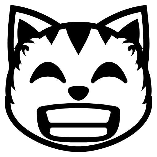 Grinning Cat With Smiling Eyes Emoji from EmojiTwo Black Set