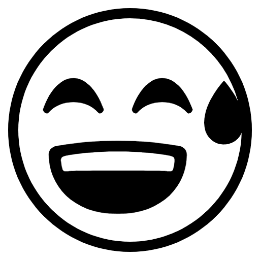 Grinning Face With Sweat Emoji from EmojiTwo Black Set