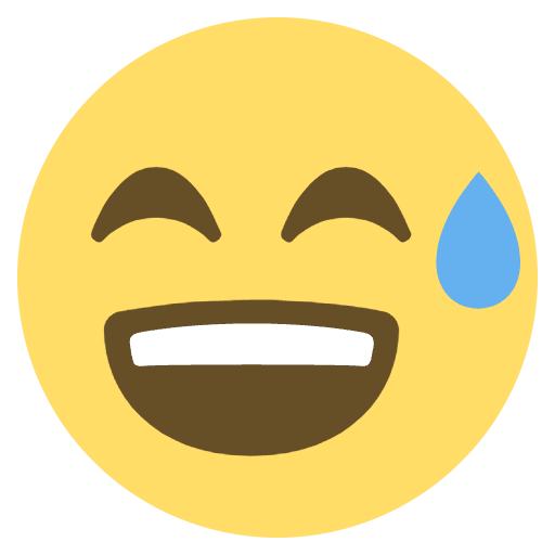 Grinning Face With Sweat Emoji from EmojiTwo Colors Set