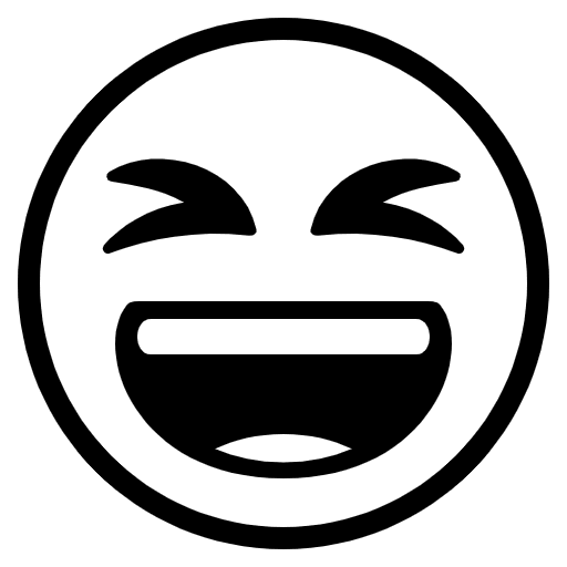 Grinning Squinting Face Emoji from EmojiTwo Black Set