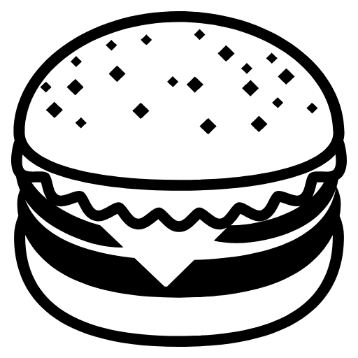 Hamburger Emoji from EmojiTwo Black Set