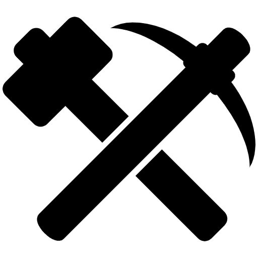 Hammer And Pick Emoji from EmojiTwo Black Set