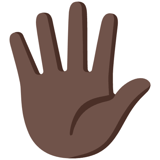 Hand With Fingers Splayed Dark Skin Tone Emoji from Noto Emoji Set