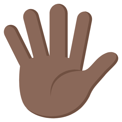 Hand With Fingers Splayed Dark Skin Tone Emoji from EmojiTwo Colors Set