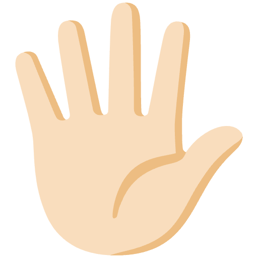 Hand With Fingers Splayed Light Skin Tone Emoji from Noto Emoji Set